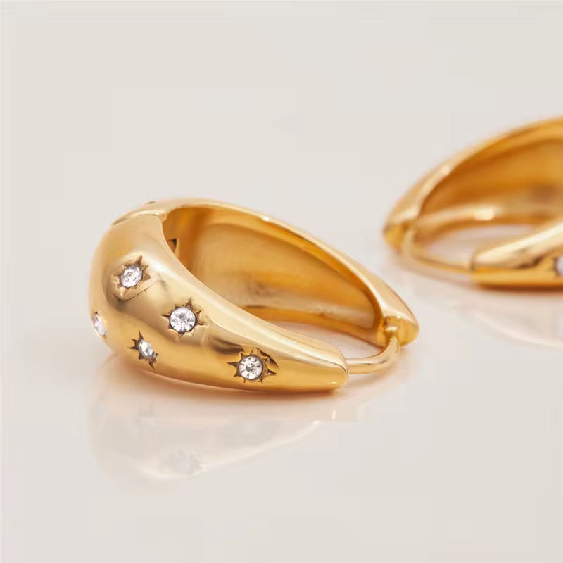 Star hoop earrings