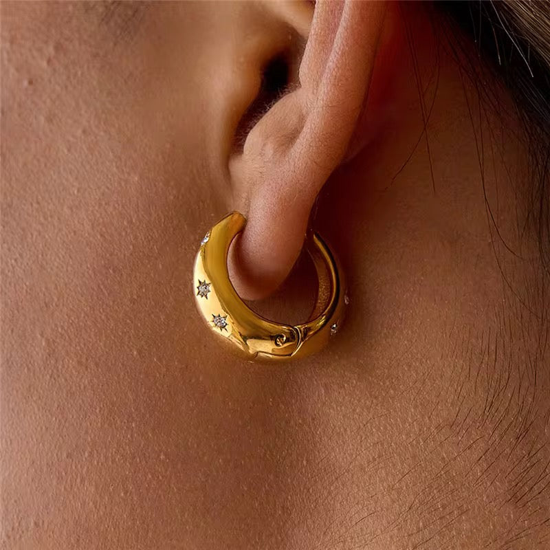 Star hoop earrings