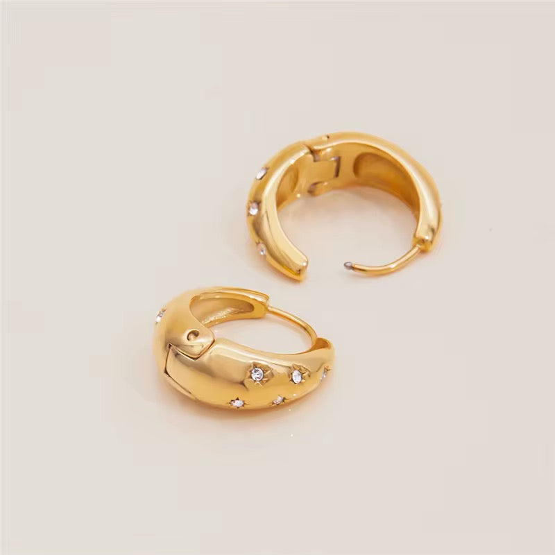 Star hoop earrings