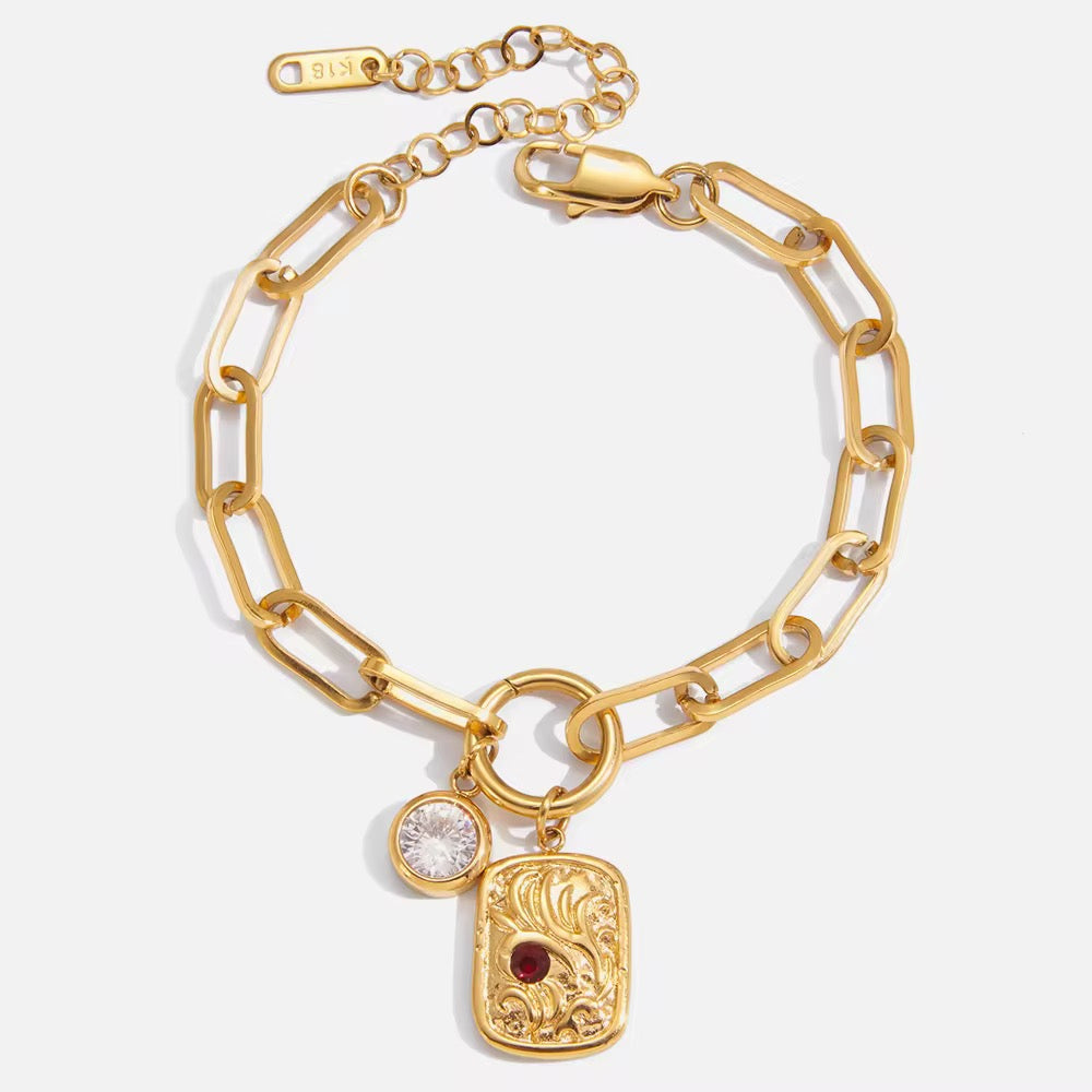 Gold Charm Link Bracelet