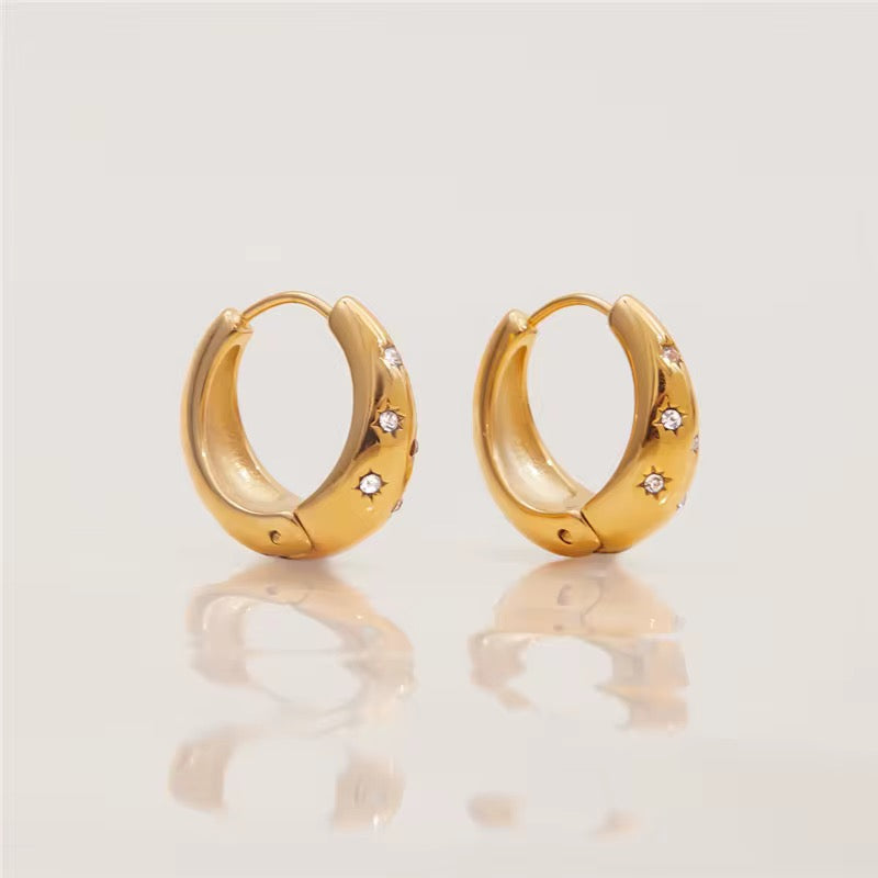 Star hoop earrings
